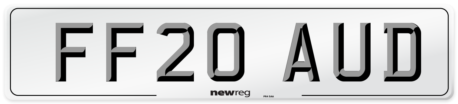 FF20 AUD Number Plate from New Reg